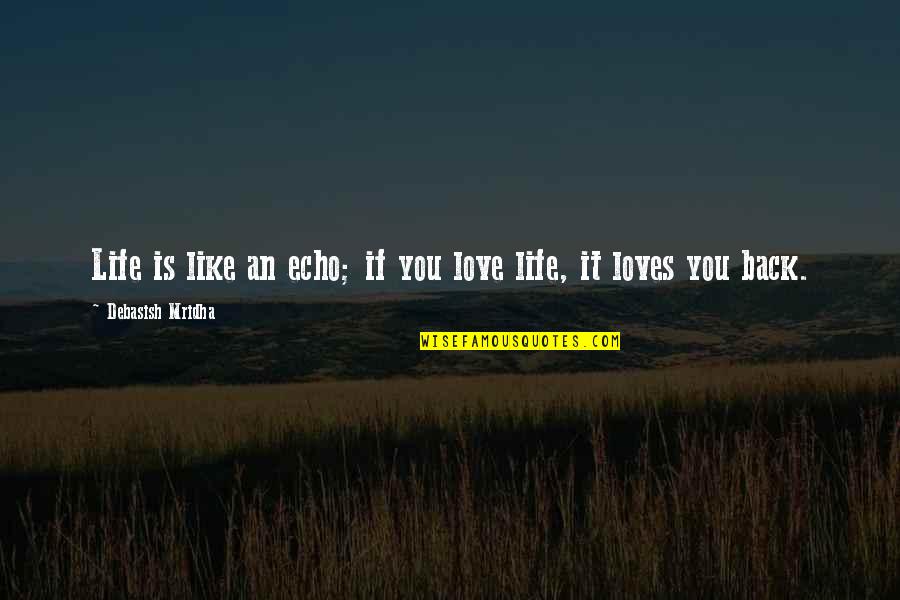Orientales Infieles Quotes By Debasish Mridha: Life is like an echo; if you love