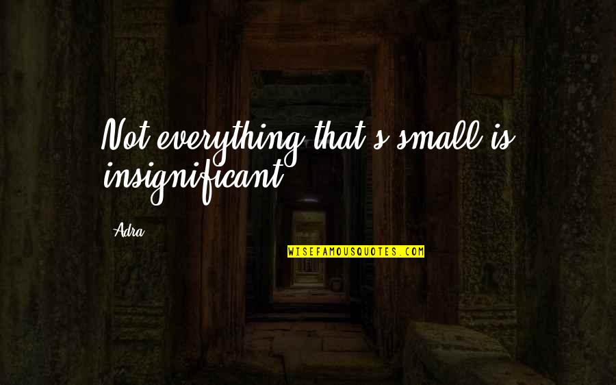 Oscar Murillo Quotes By Adra: Not everything that's small is insignificant.