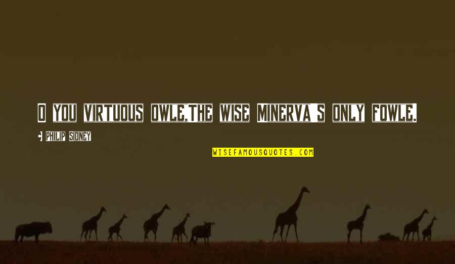 O'shea Quotes By Philip Sidney: O you virtuous owle,The wise Minerva's only fowle.