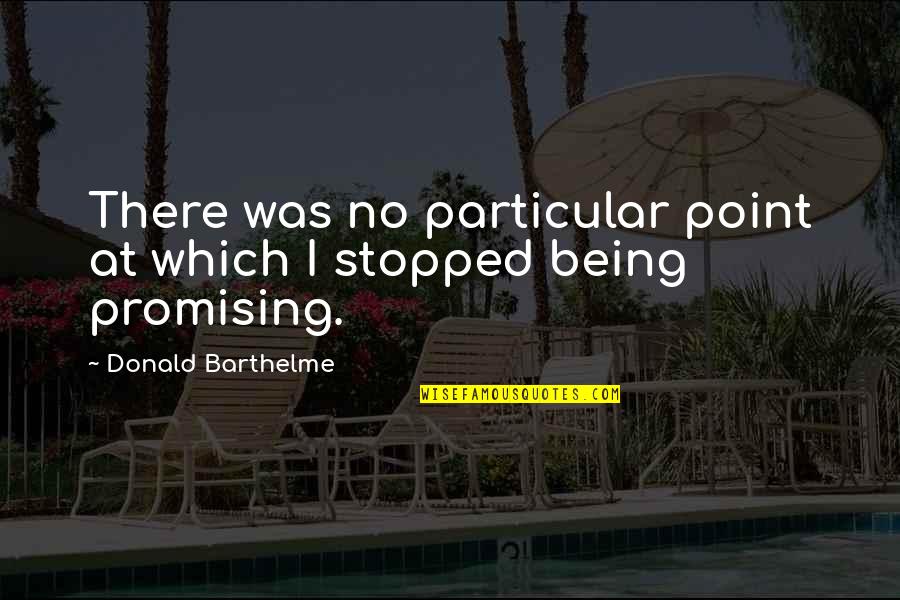 Ossified Posterior Quotes By Donald Barthelme: There was no particular point at which I