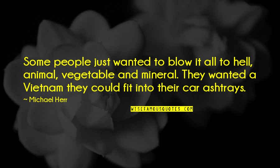 Other People Are Hell Quotes By Michael Herr: Some people just wanted to blow it all