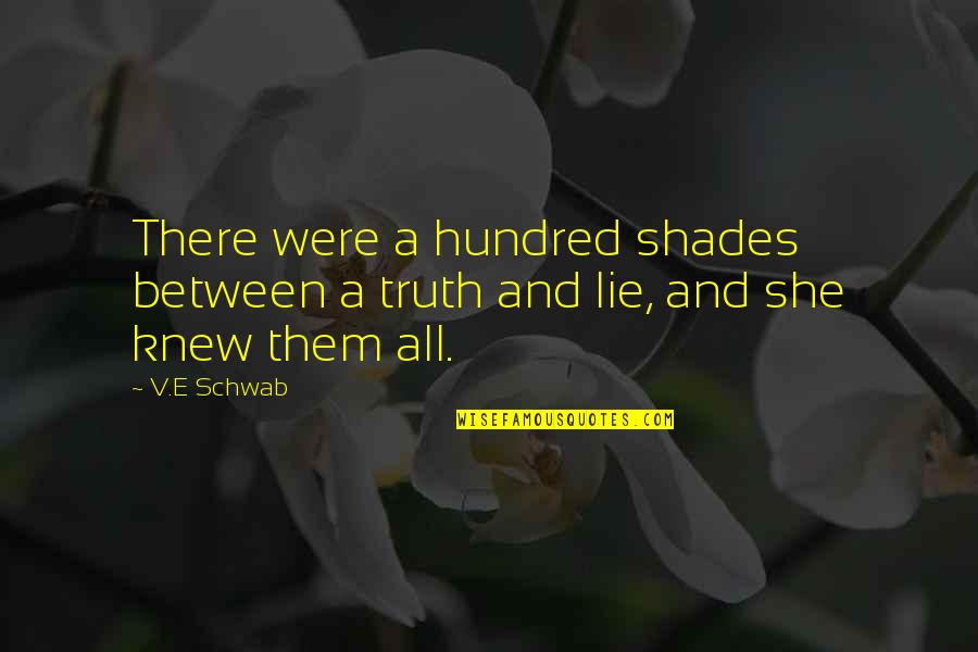 Othmane Ariouat Quotes By V.E Schwab: There were a hundred shades between a truth