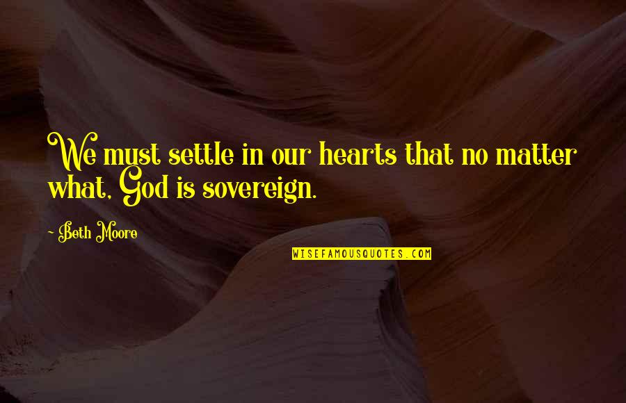 Our God Quotes By Beth Moore: We must settle in our hearts that no