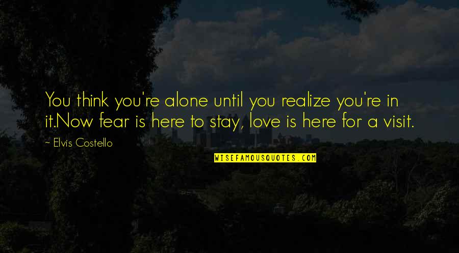 Our Love Is Here To Stay Quotes By Elvis Costello: You think you're alone until you realize you're