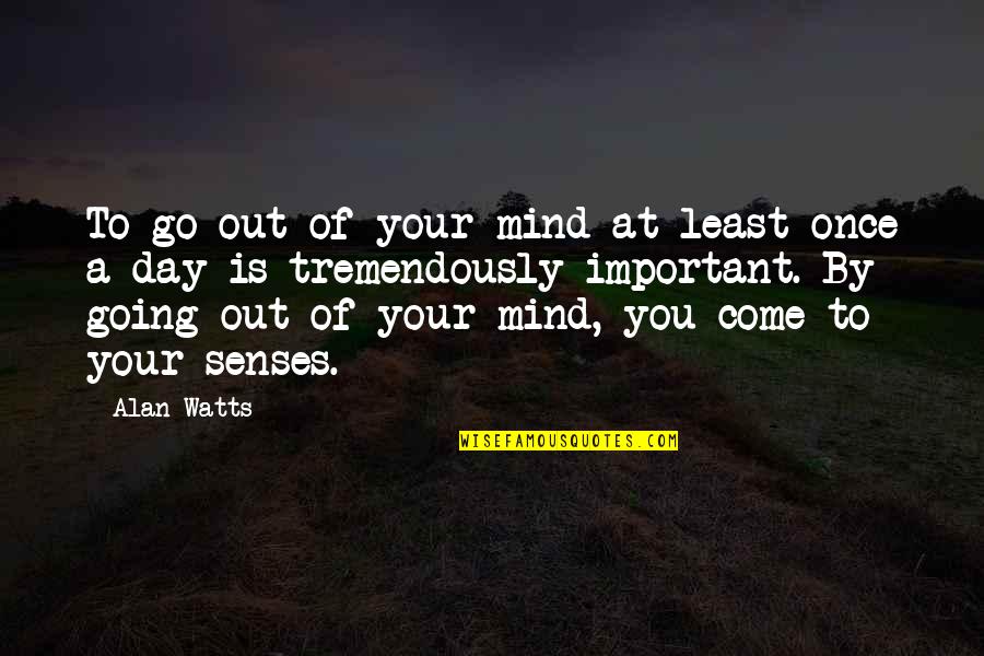 Out Of Your Mind Quotes By Alan Watts: To go out of your mind at least