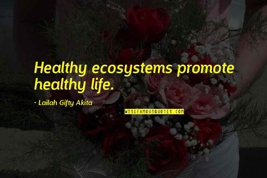 Outreach Best Quotes By Lailah Gifty Akita: Healthy ecosystems promote healthy life.