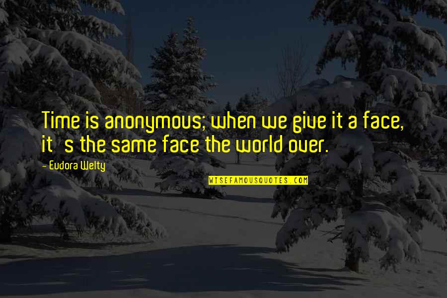 Over The Quotes By Eudora Welty: Time is anonymous; when we give it a