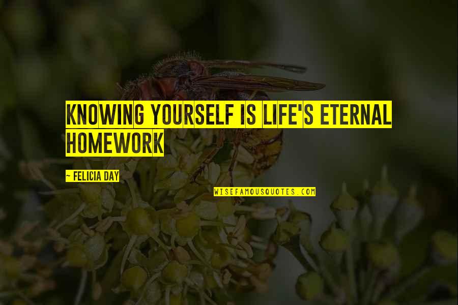 Owlfur Quotes By Felicia Day: Knowing yourself is life's eternal homework