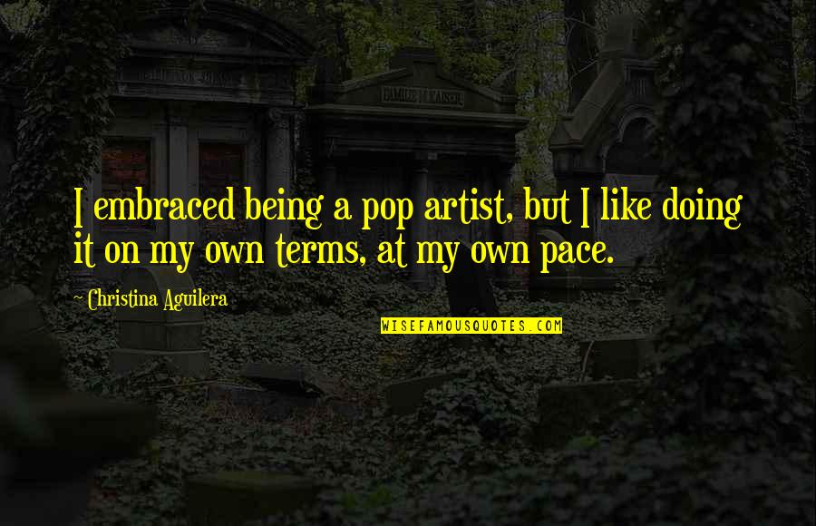 Own Pace Quotes By Christina Aguilera: I embraced being a pop artist, but I