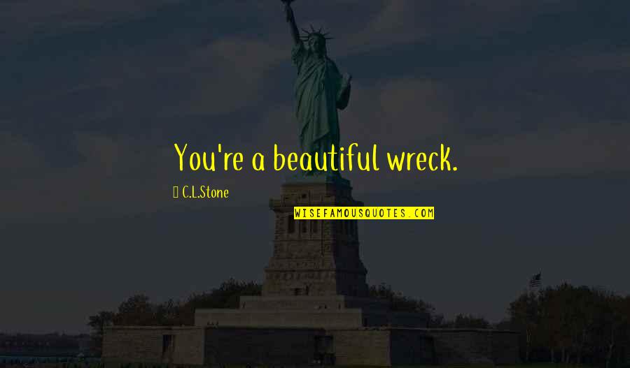 Oxygenates Quotes By C.L.Stone: You're a beautiful wreck.