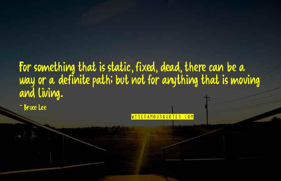 Paganos Quotes By Bruce Lee: For something that is static, fixed, dead, there