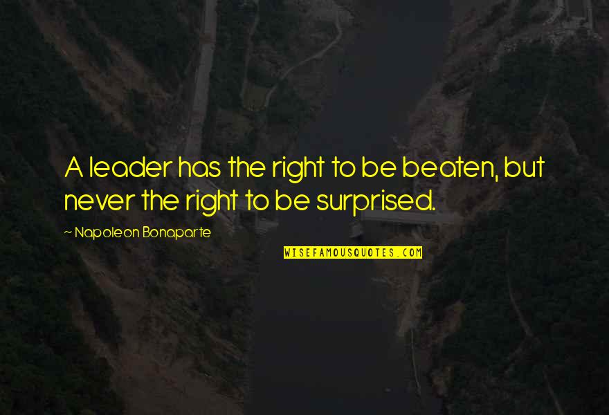 Pagel Ice Quotes By Napoleon Bonaparte: A leader has the right to be beaten,