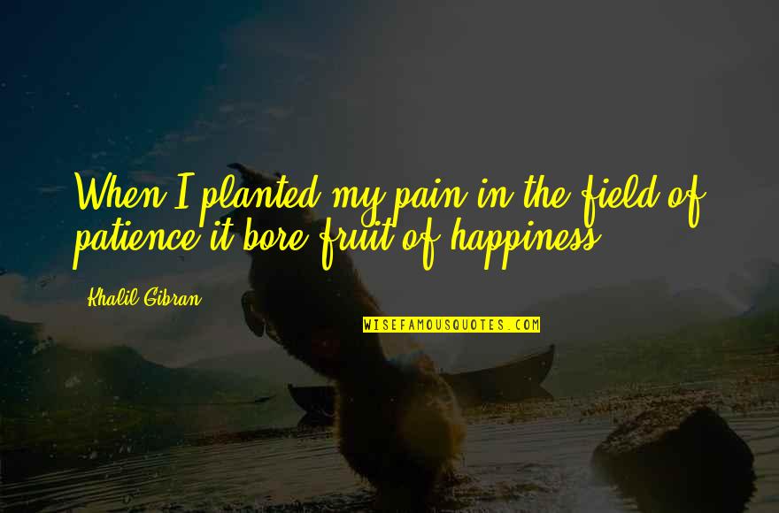 Pain Happiness Quotes By Khalil Gibran: When I planted my pain in the field