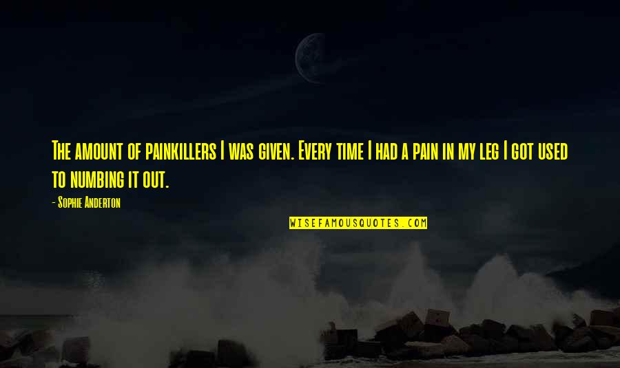 Pain In Leg Quotes By Sophie Anderton: The amount of painkillers I was given. Every