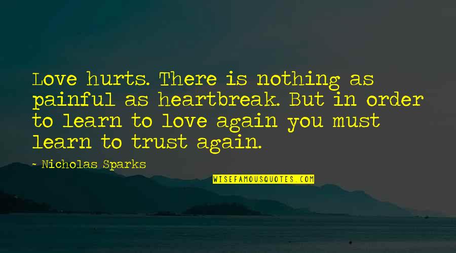 Painful Love Quotes By Nicholas Sparks: Love hurts. There is nothing as painful as