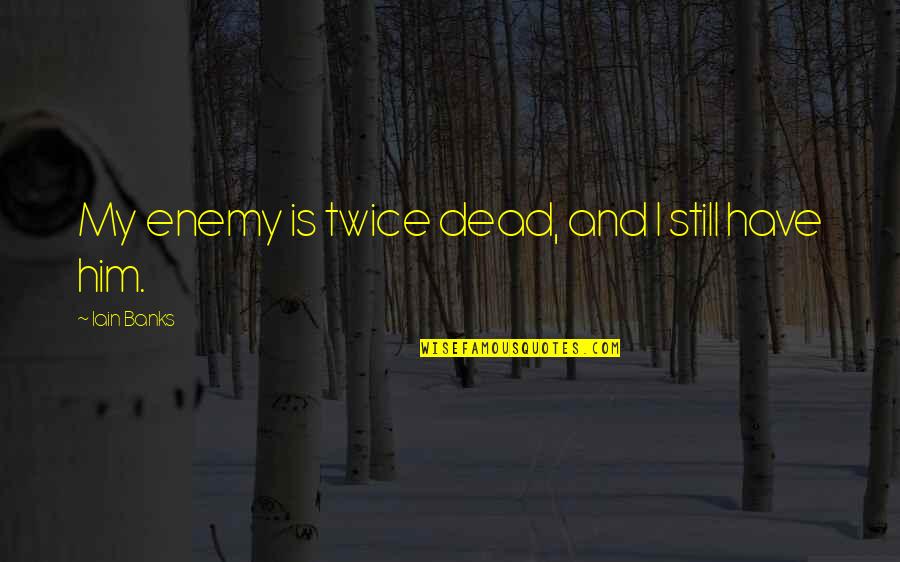 Palely Quotes By Iain Banks: My enemy is twice dead, and I still