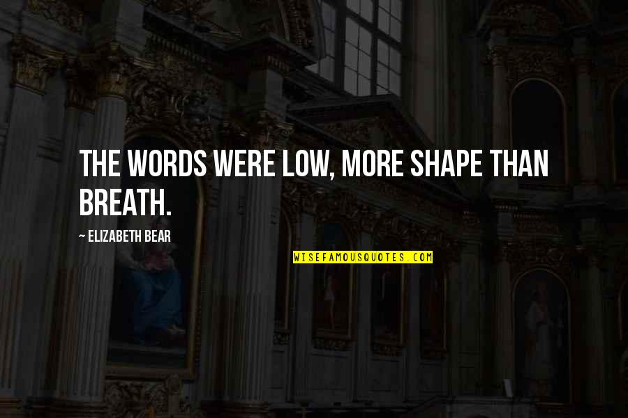 Pantomimist From 1940s Quotes By Elizabeth Bear: The words were low, more shape than breath.