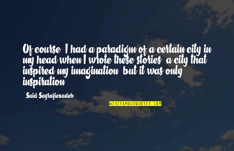 Paradigm Quotes By Said Sayrafiezadeh: Of course, I had a paradigm of a