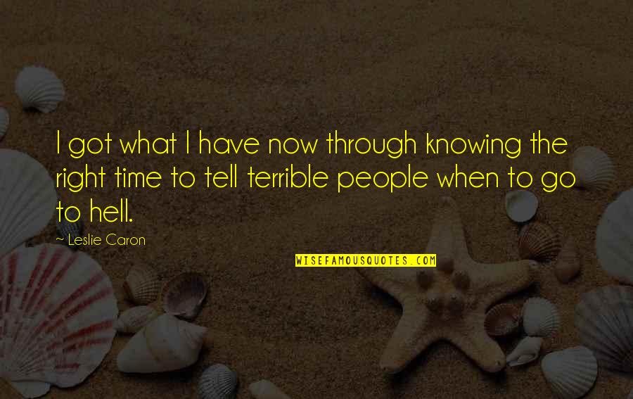 Parenting Difficulties Quotes By Leslie Caron: I got what I have now through knowing