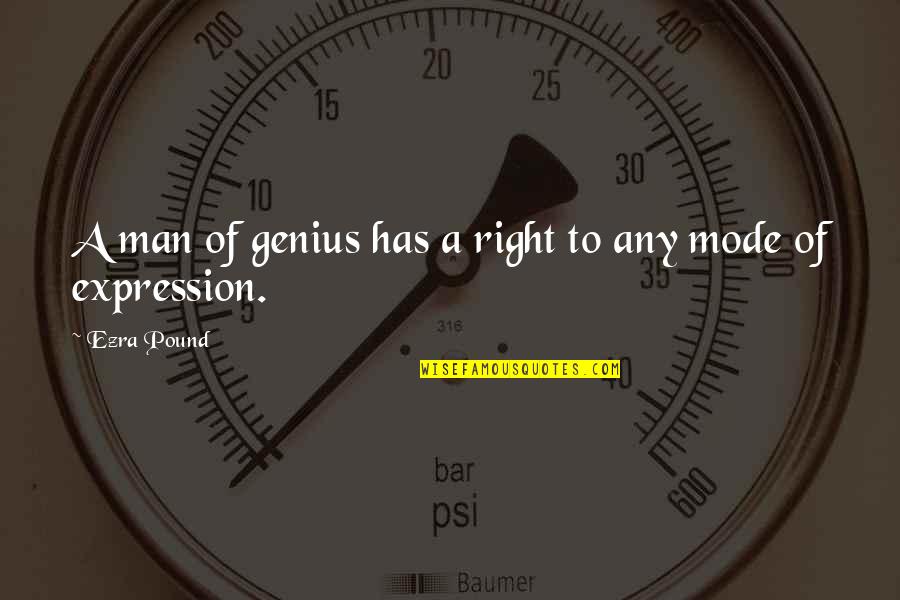 Parlors Faucet Quotes By Ezra Pound: A man of genius has a right to