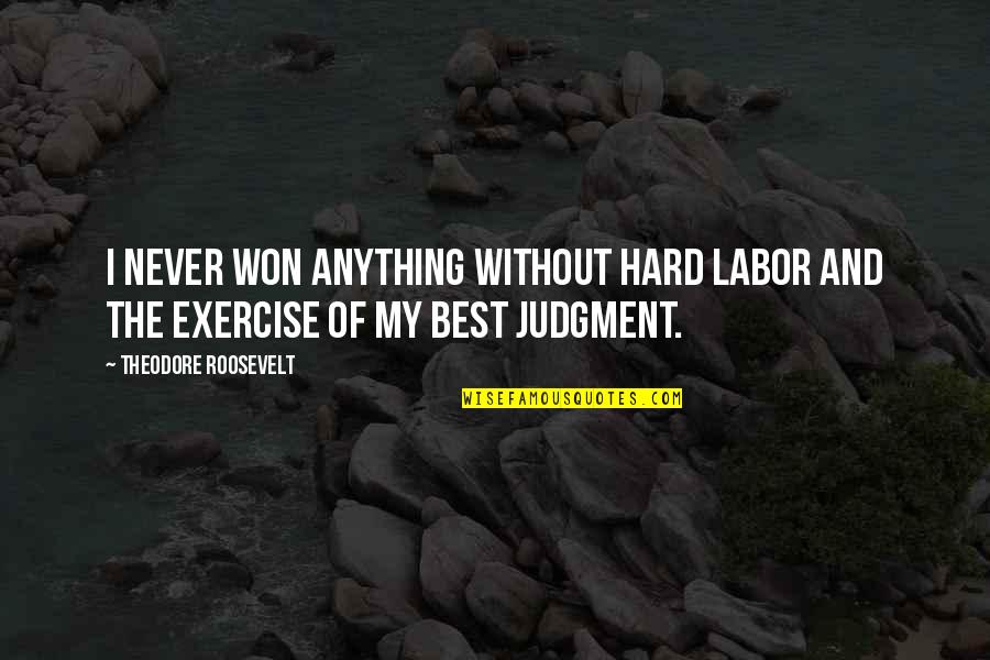 Parpadeando Quotes By Theodore Roosevelt: I never won anything without hard labor and