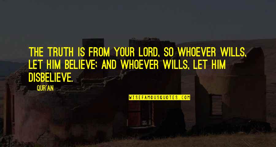 Partezon Quotes By Qur'an: The truth is from your Lord, so whoever