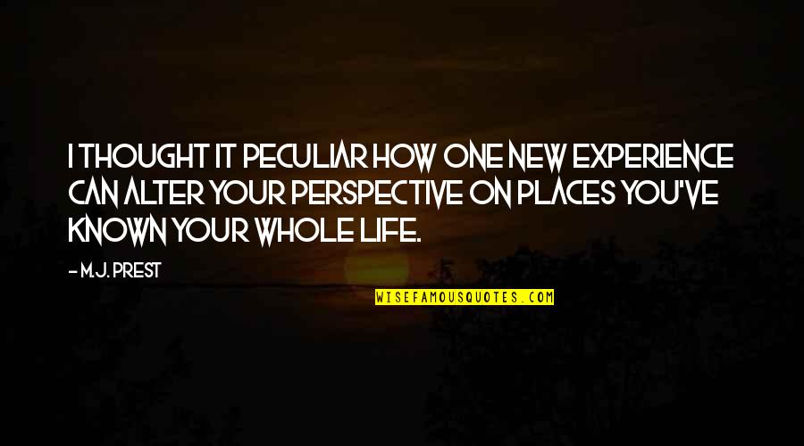 Party Like Rockstars Quotes By M.J. Prest: I thought it peculiar how one new experience