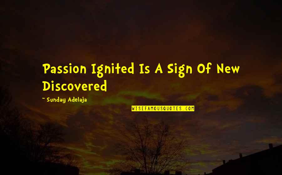 Passiveness Example Quotes By Sunday Adelaja: Passion Ignited Is A Sign Of New Discovered