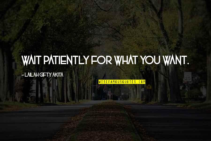 Patient Life Quotes By Lailah Gifty Akita: Wait patiently for what you want.