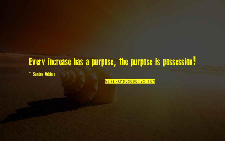 Paulmier Dentist Quotes By Sunday Adelaja: Every increase has a purpose, the purpose is