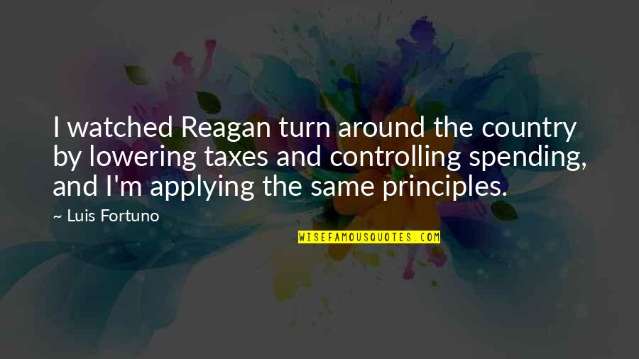 Pause For Perfection Quotes By Luis Fortuno: I watched Reagan turn around the country by