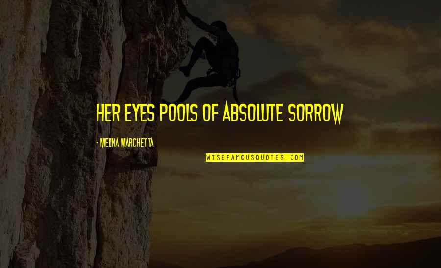 Pawsey Traction Quotes By Melina Marchetta: Her eyes pools of absolute sorrow