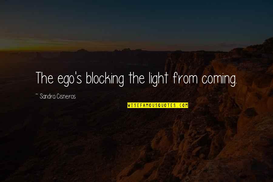 Peaceful Moment Quotes By Sandra Cisneros: The ego's blocking the light from coming.