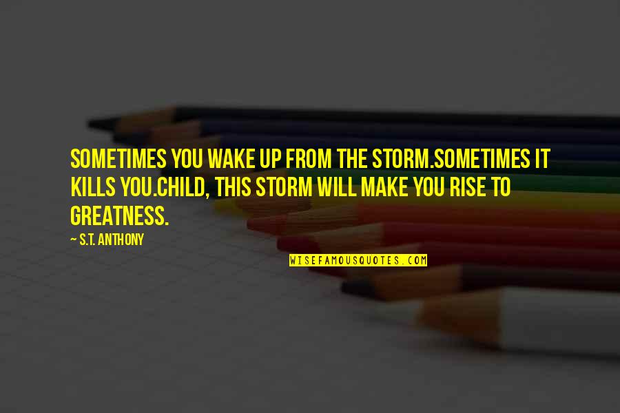 Peep Show Sectioned Quotes By S.T. Anthony: Sometimes you wake up from the storm.Sometimes it