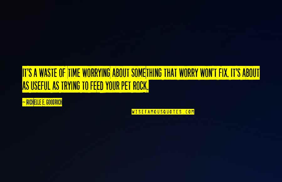 Pengorbanan Orang Quotes By Richelle E. Goodrich: It's a waste of time worrying about something