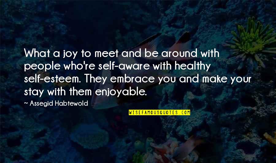 People You Meet Quotes By Assegid Habtewold: What a joy to meet and be around