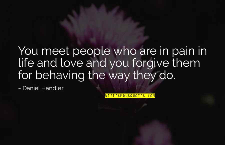 People You Meet Quotes By Daniel Handler: You meet people who are in pain in