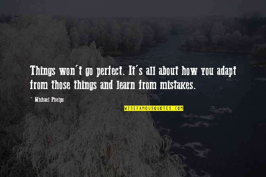 Percolating Quotes By Michael Phelps: Things won't go perfect. It's all about how