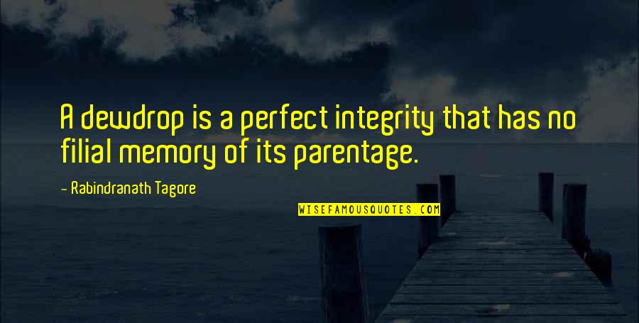 Perfect Memories Quotes By Rabindranath Tagore: A dewdrop is a perfect integrity that has