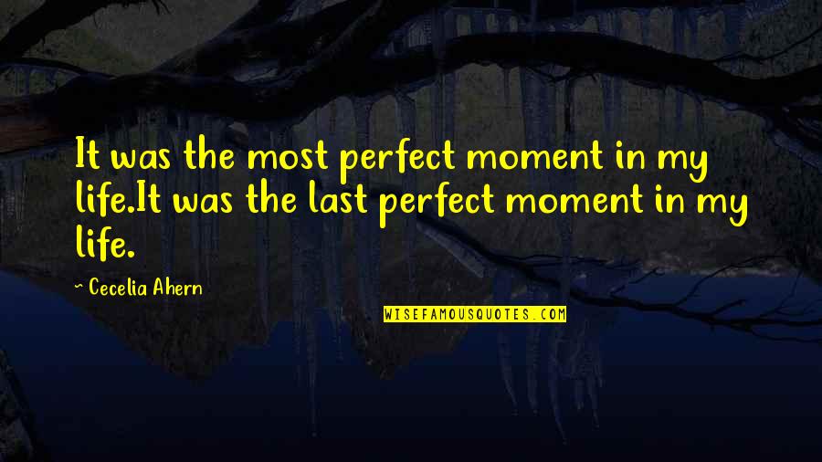 Perfect Moment Quotes By Cecelia Ahern: It was the most perfect moment in my