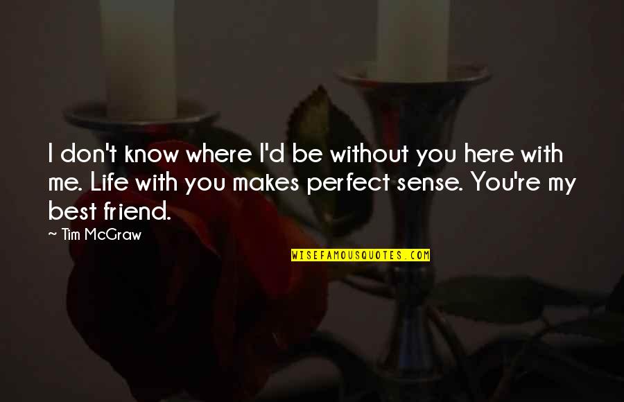 Perfect With You Quotes By Tim McGraw: I don't know where I'd be without you