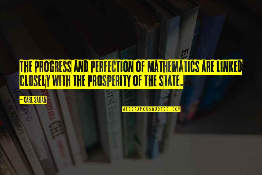 Perfection And Progress Quotes By Carl Sagan: The progress and perfection of mathematics are linked