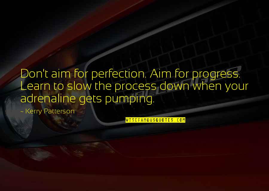 Perfection And Progress Quotes By Kerry Patterson: Don't aim for perfection. Aim for progress. Learn