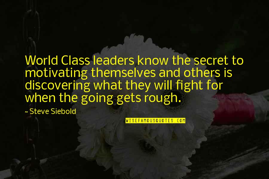 Personal Development Growth Quotes By Steve Siebold: World Class leaders know the secret to motivating