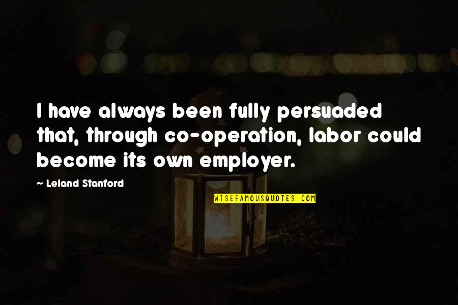 Persuaded Quotes By Leland Stanford: I have always been fully persuaded that, through