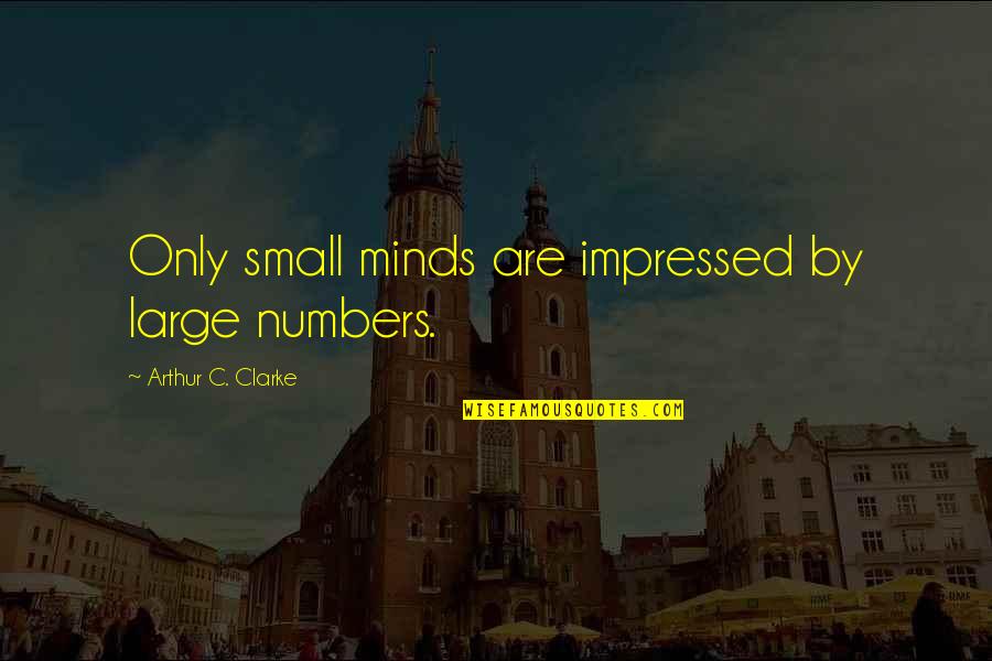 Peter And Vandy Quotes By Arthur C. Clarke: Only small minds are impressed by large numbers.