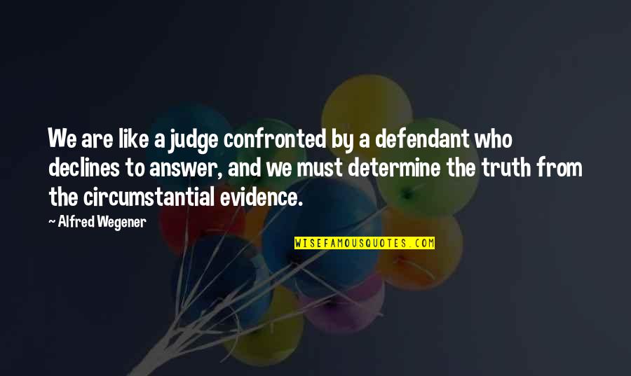 Phenomenology Of Spirit Quotes By Alfred Wegener: We are like a judge confronted by a