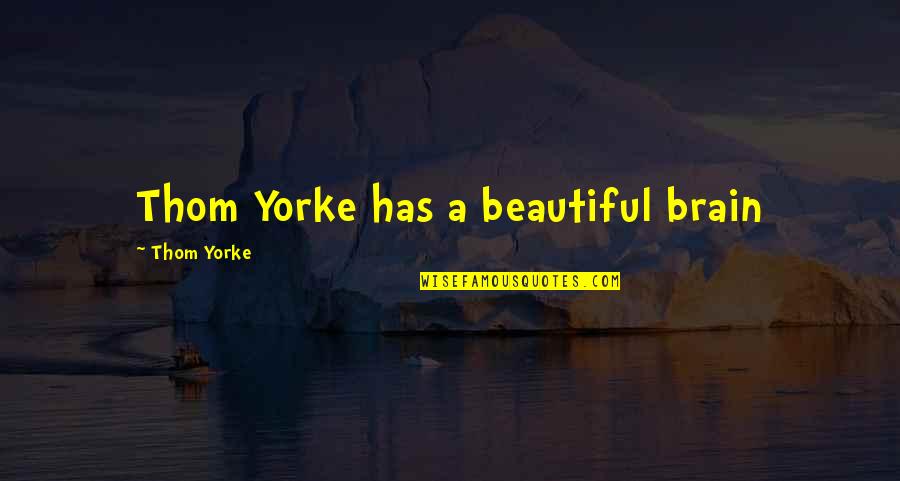 Philip Malloy Quotes By Thom Yorke: Thom Yorke has a beautiful brain