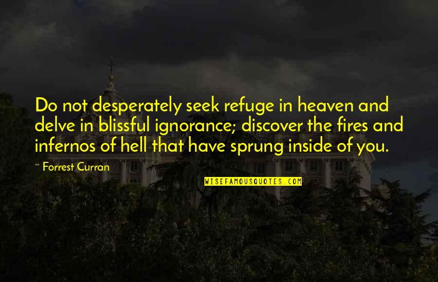 Philosophy Motivational Quotes By Forrest Curran: Do not desperately seek refuge in heaven and