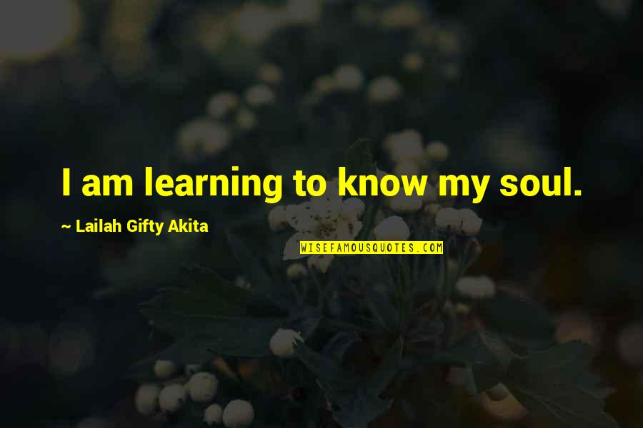 Philosophy Philosophy Of Life Quotes By Lailah Gifty Akita: I am learning to know my soul.